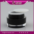 Screen Printing preto redondo cintura forma acrílico Skincare jarros e plástico 5g 10g 15g 30g 50g creme contêiner corpo